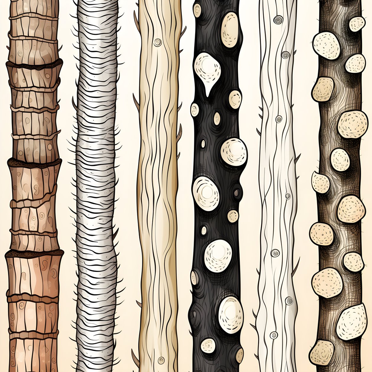 Boomstamsecties, boho-clipart, boho-tekenpatroon, boho-stam 1 door Kurt Heppke