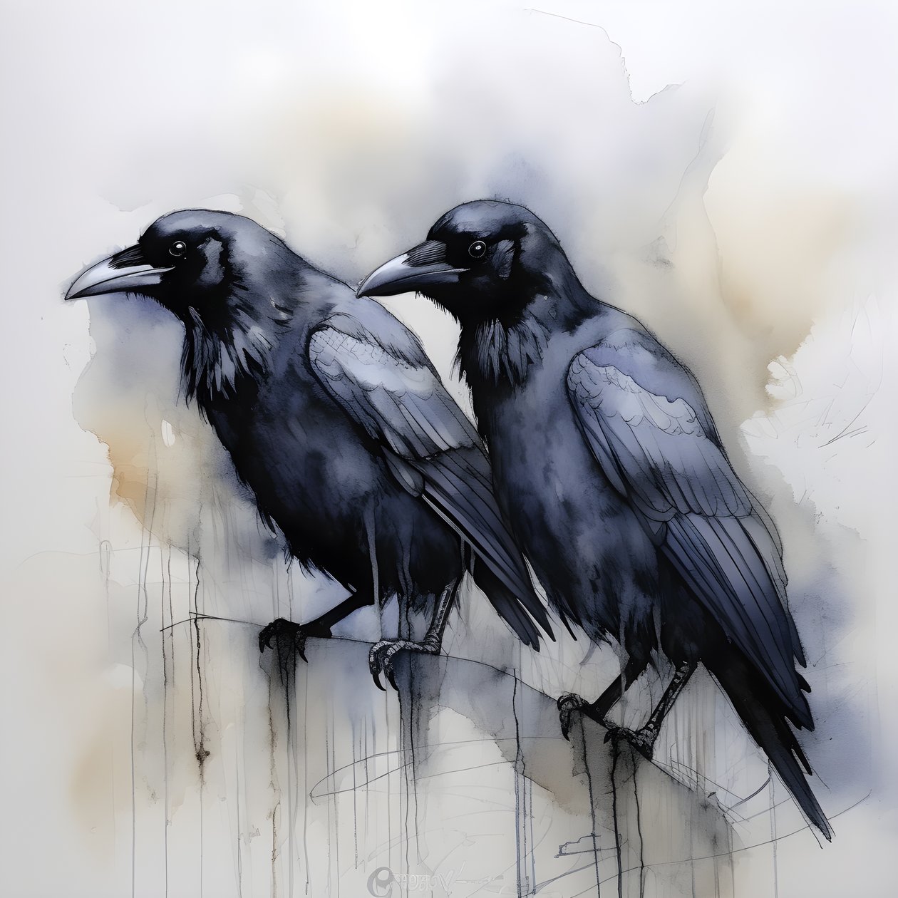zicht op 2 anatomisch correcte raven 4 door Kurt Heppke