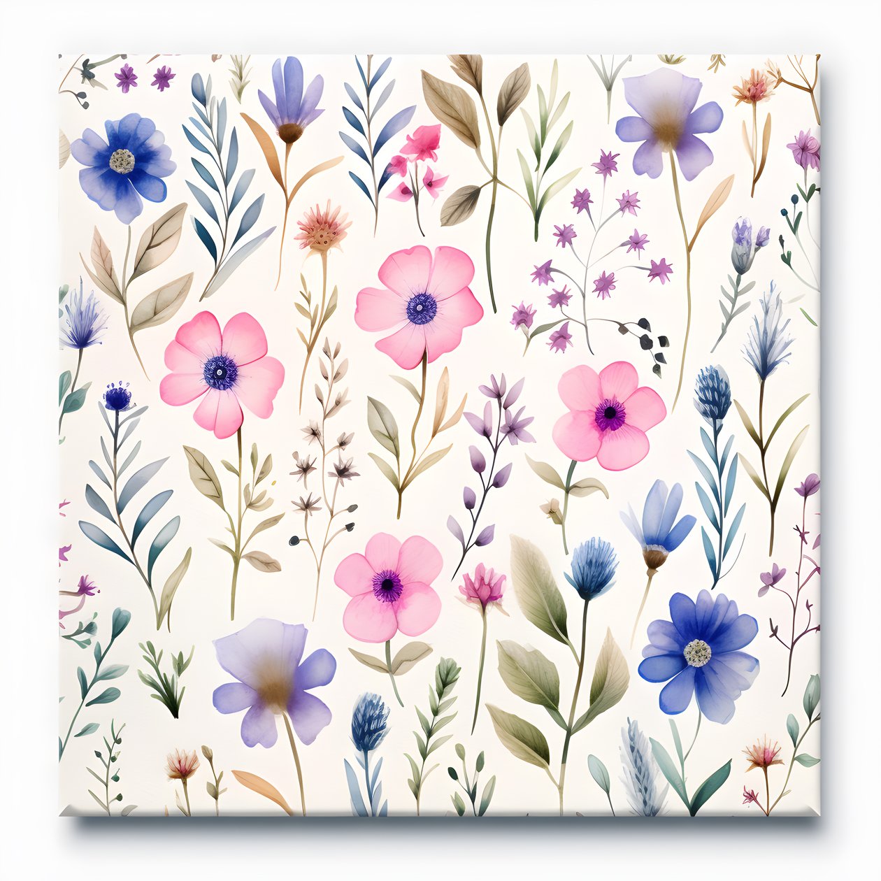 Aquarel boho bloemen wilde bloemen 3 door Kurt Heppke