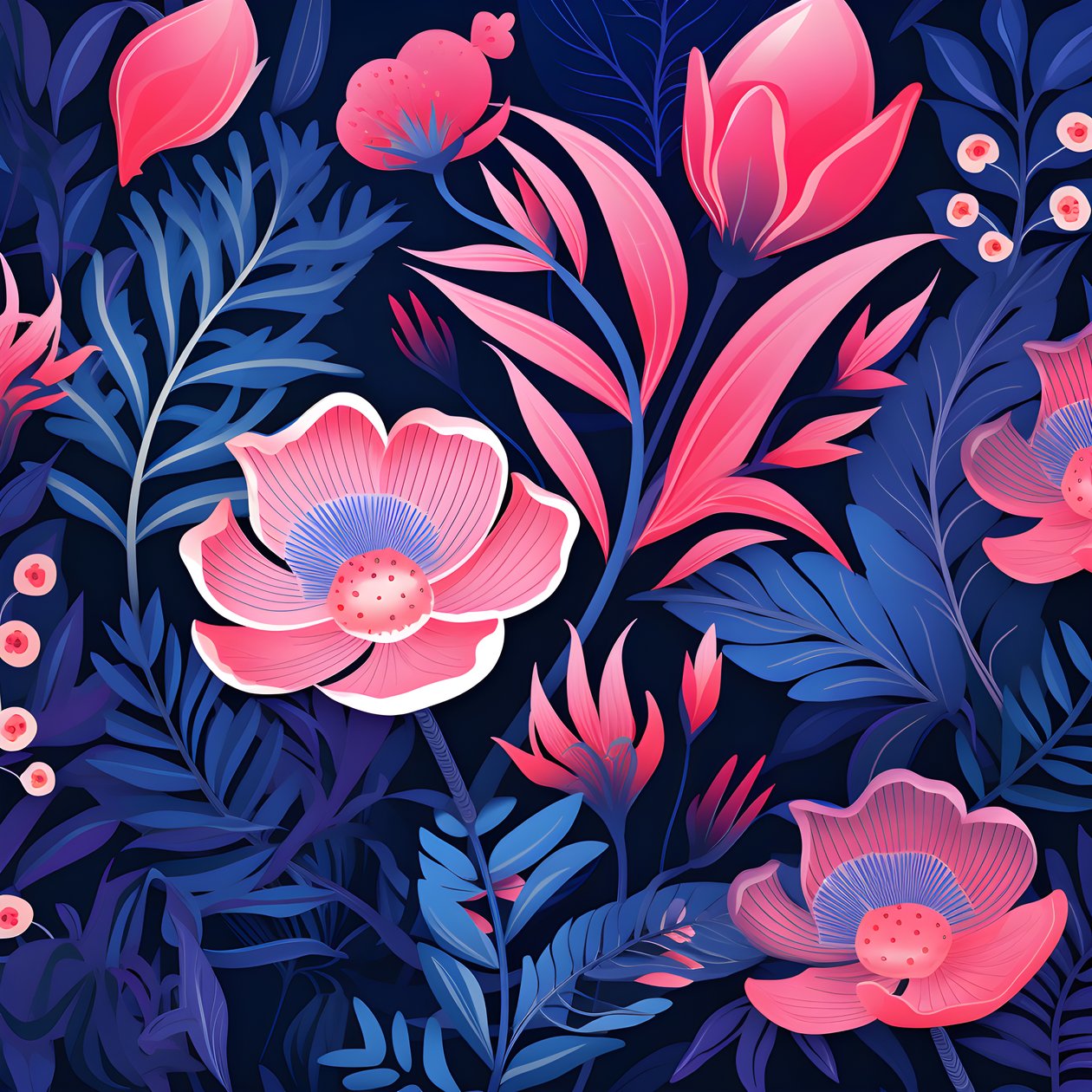 Een boeket bloemen in roze en blauw 4 door Kurt Heppke
