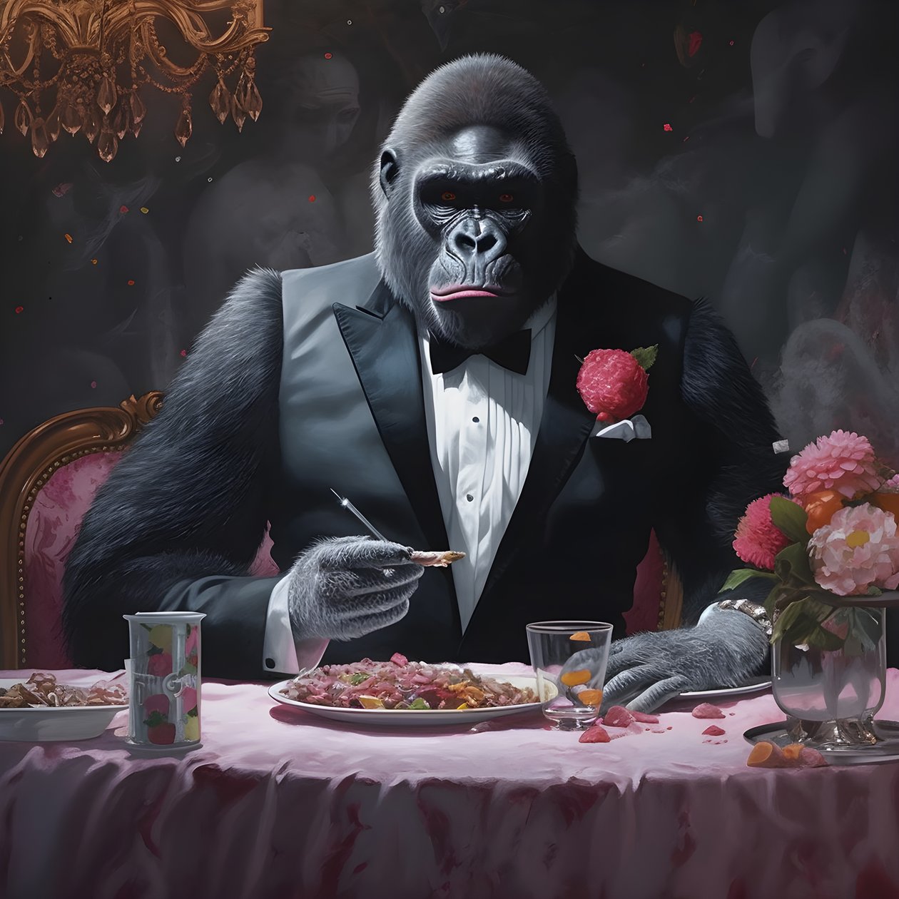 een gorilla aan het eten 4 door Kurt Heppke