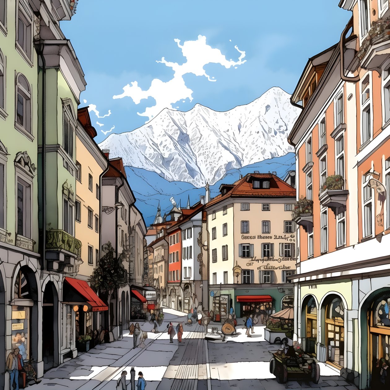 Innsbruck, tekenfilm 1 door Kurt Heppke
