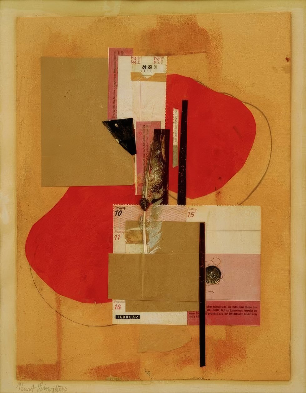 2 Rode Vlekken door Kurt Schwitters