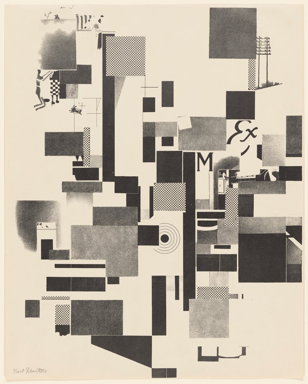 Untitled, no. 2 of 6 from the portfolio Merz 3. Kurt Schwitters 6 Lithos. Merz Mappe. Erste Mappe des Merzverlages door Kurt Schwitters