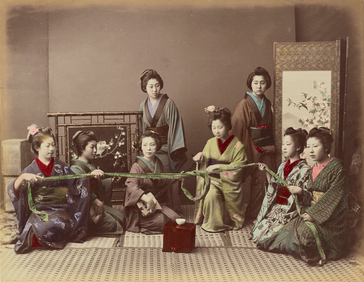 (Konkonchiki) Japans meisjesspel door Kusakabe Kimbei