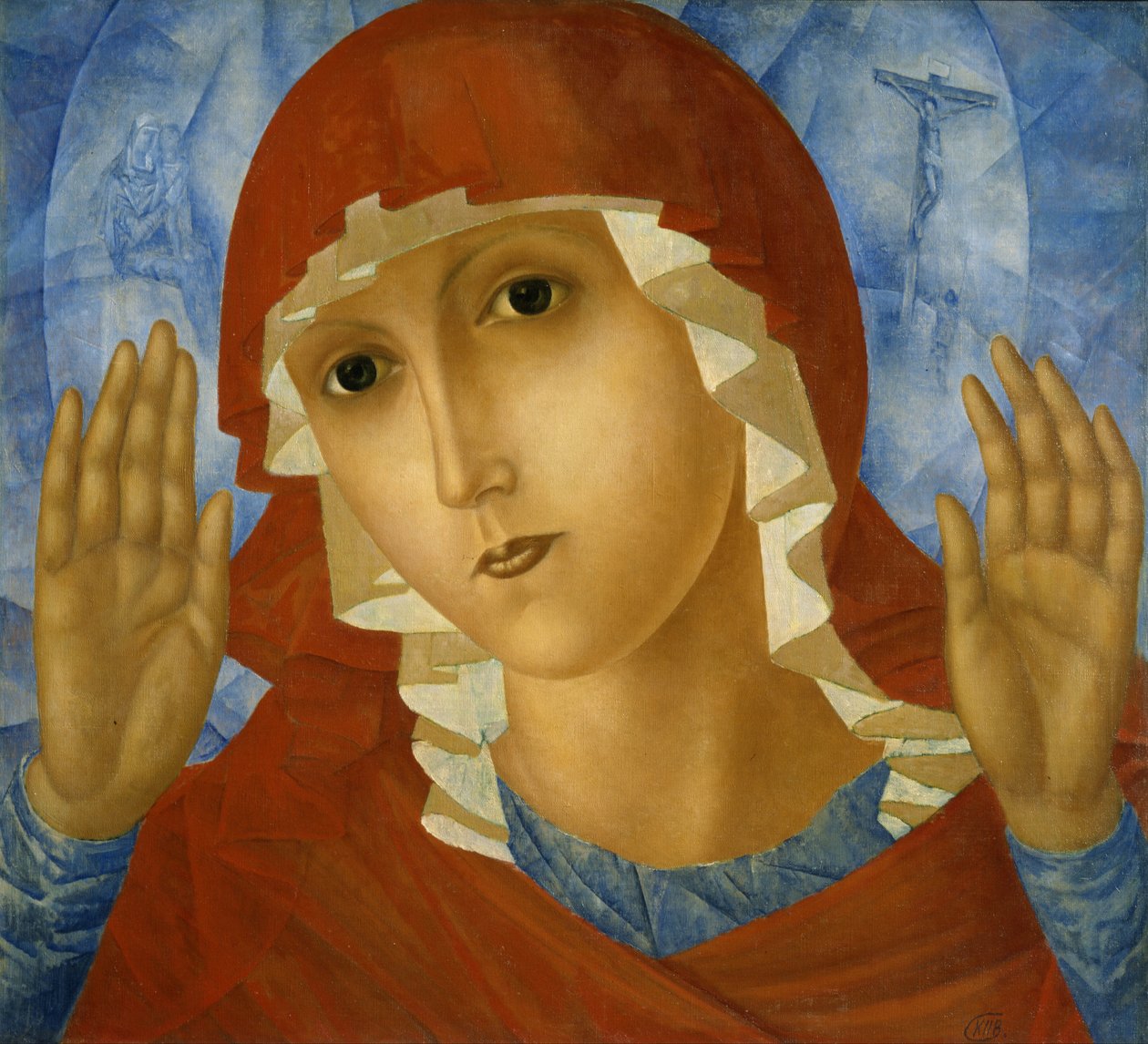 De Moeder Gods van tederheid jegens kwade harten door Kuzma Petrov-Vodkin