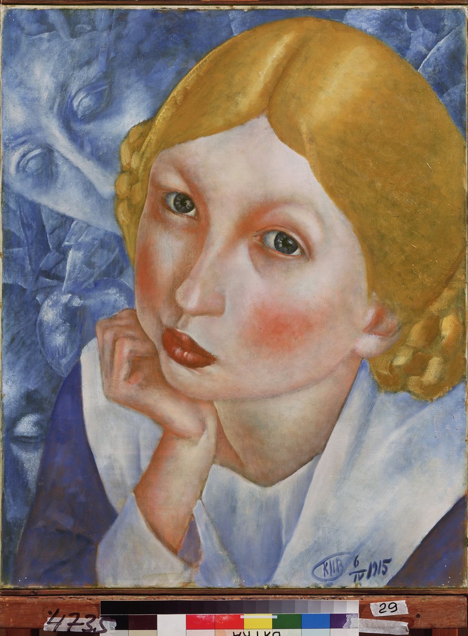 Portret van Ria door Kuzma Sergeevich Petrov Vodkin