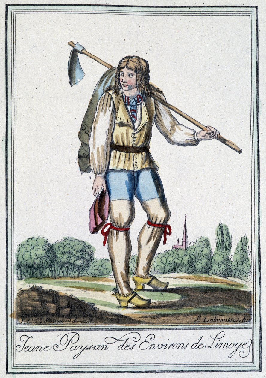 Jonge boer uit de omgeving van Limoges - in "Encyclopedie van Reizen" door J. Grasset St Sauveur, Deron, Parijs door L.F. Labrousse