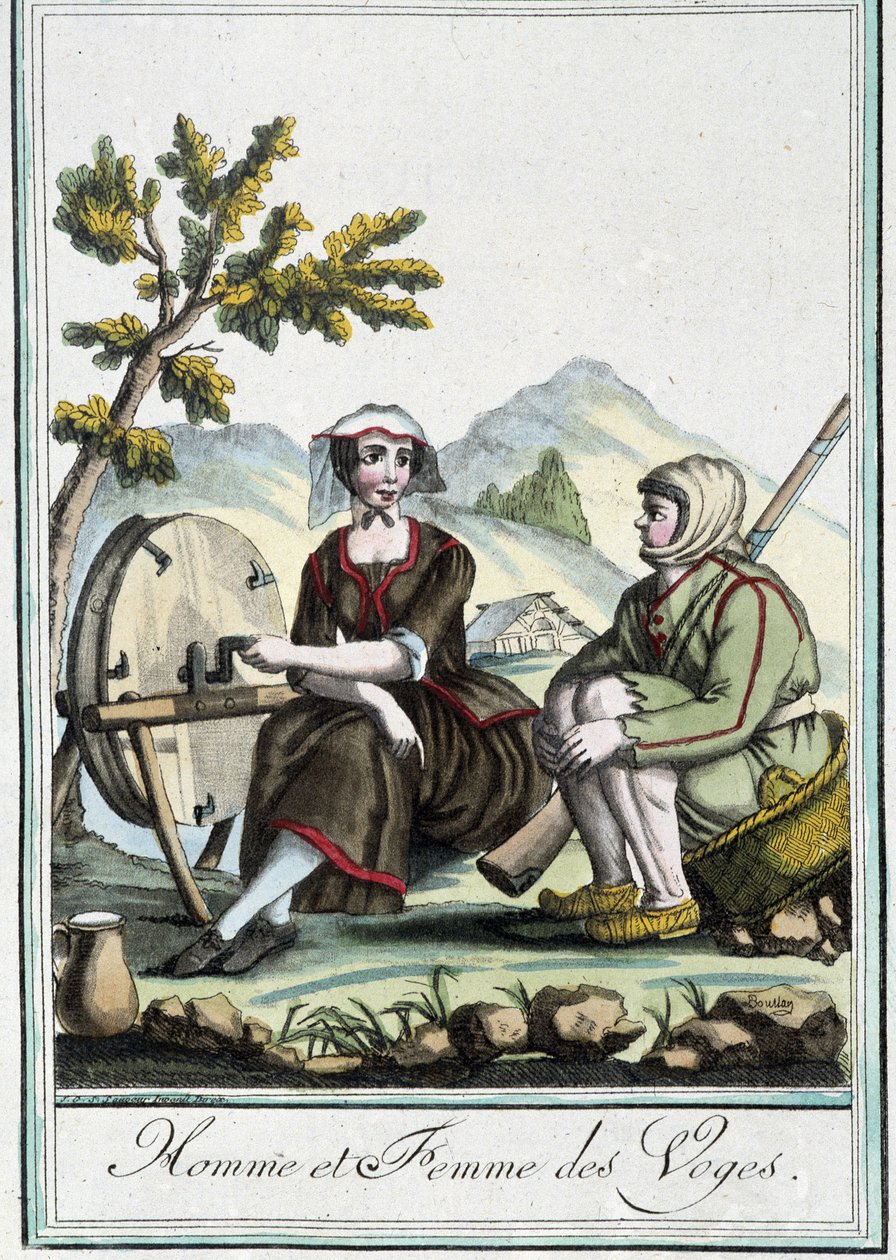 Man en vrouw uit de Vogezen - in "Encyclopédie des voyages" door J. Grasset St Sauveur, Deron, Parijs door L.F. Labrousse