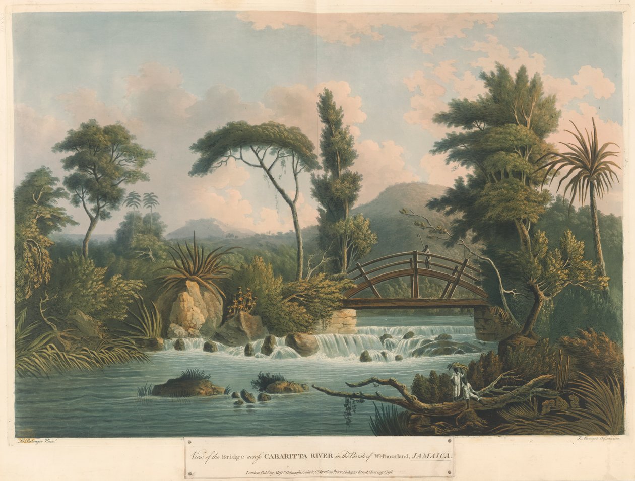 De Cabaritta-rivier, uit Zes Zichten op het Eiland Jamaica, lithografie door I. Merigot door L. (after) Belanger