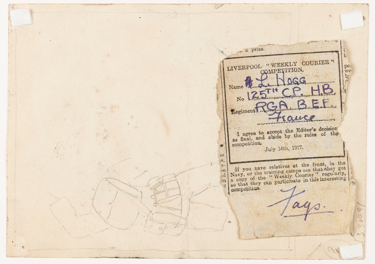 Inzending voor een krantwedstrijdredacteur, 1917 door L. Hogg