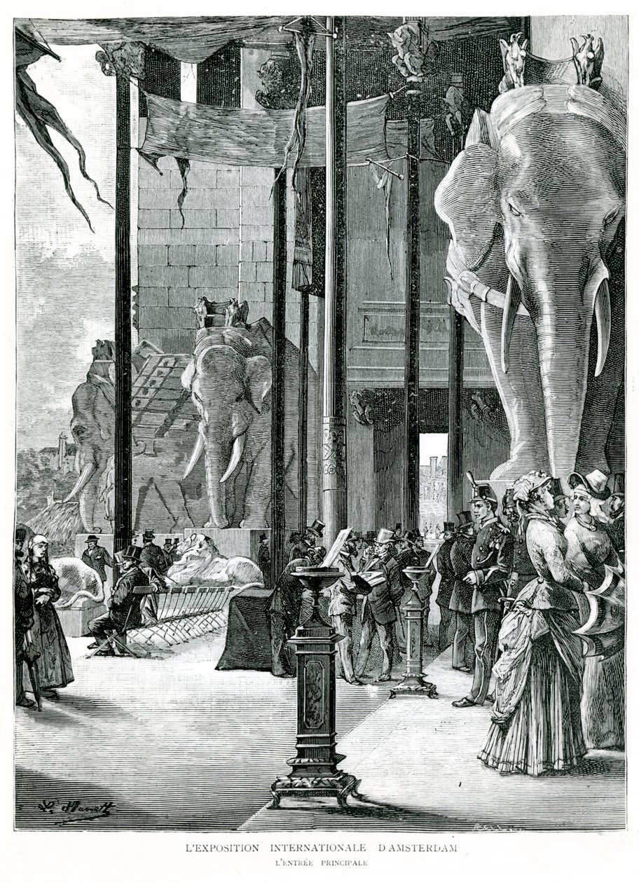 Ingang van de Internationale Tentoonstelling van Amsterdam door L. Mariette