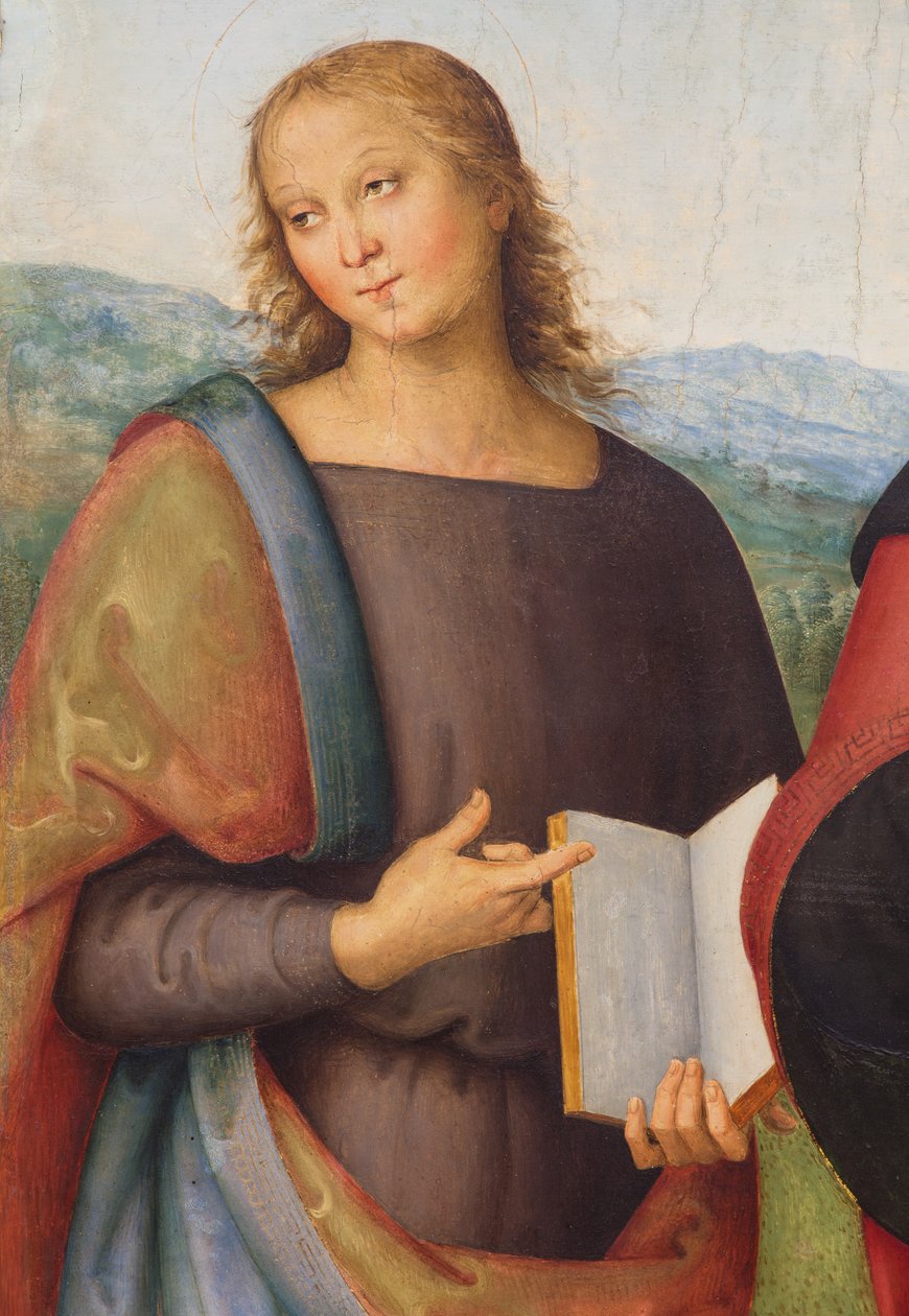 Johannes de Evangelist en Augustinus,1502 (olieverf op doek) door L. & Perugino P. (c.1450-1523) Signorelli