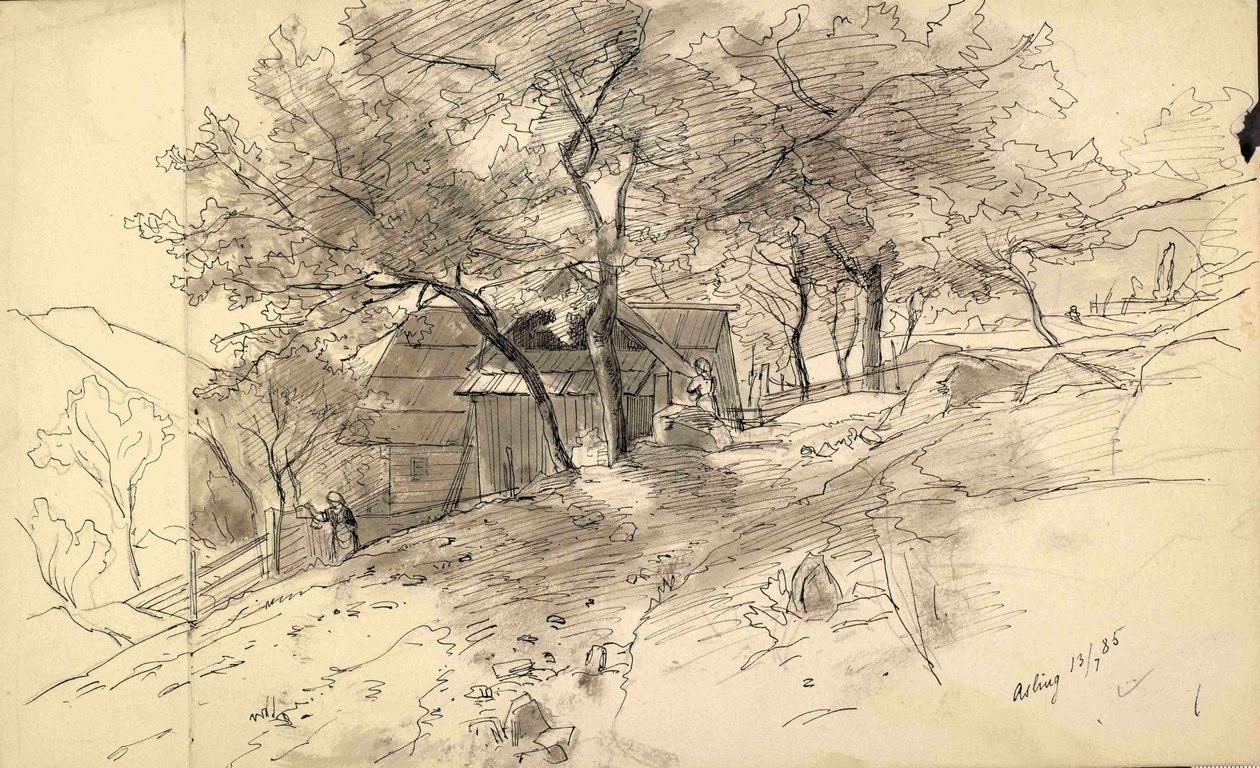 Houten hut in Jesenice door Ladislav Benesch