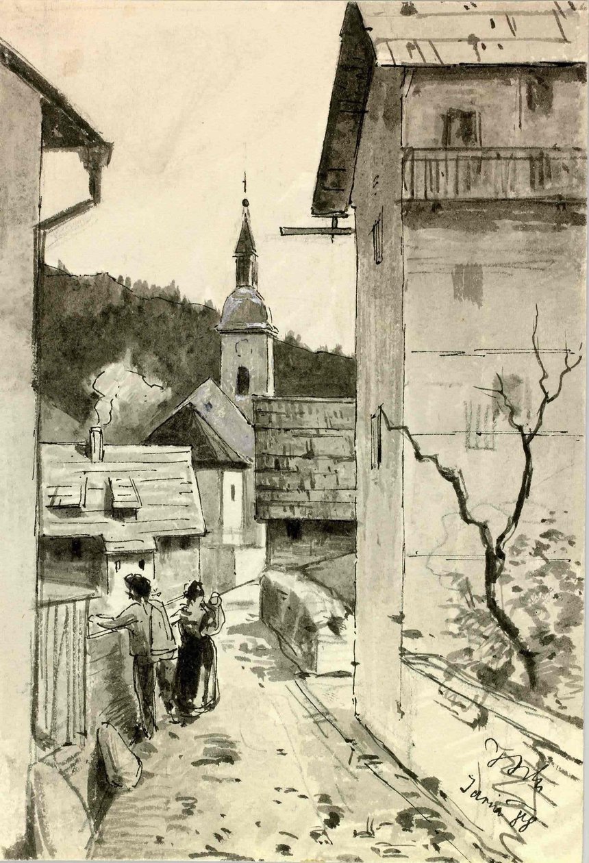 Motiv uit Idrije II door Ladislav Benesch