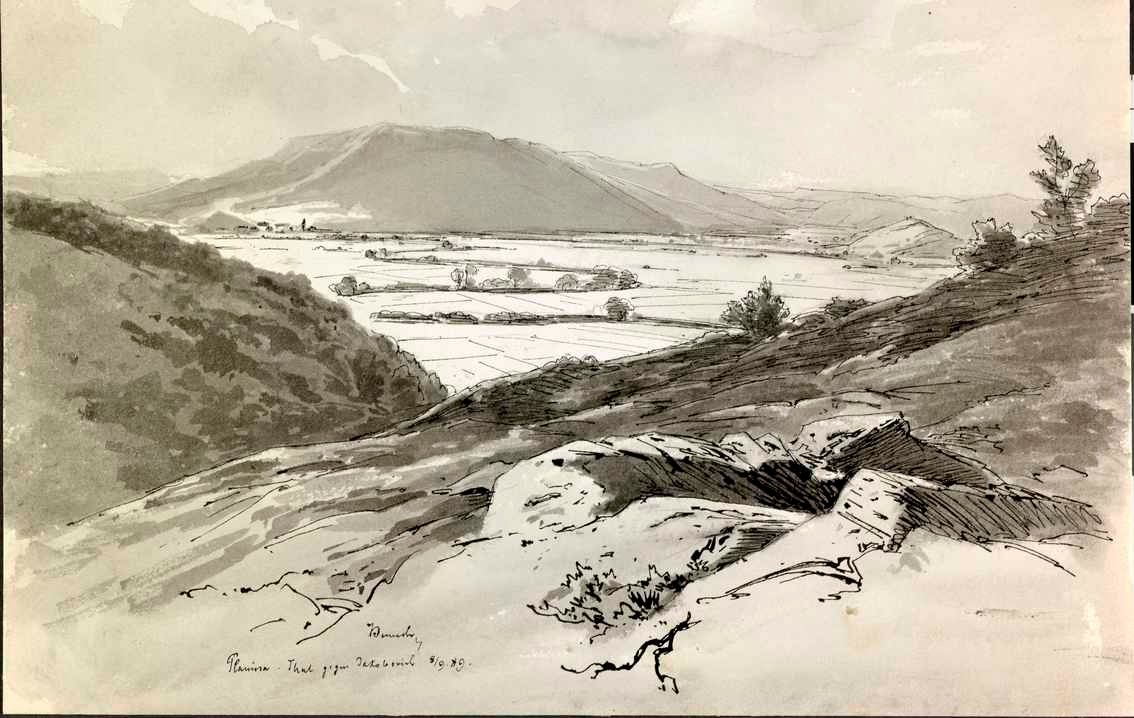 Planinsko polje vanaf de zuidelijke spoorweg door Ladislav Benesch