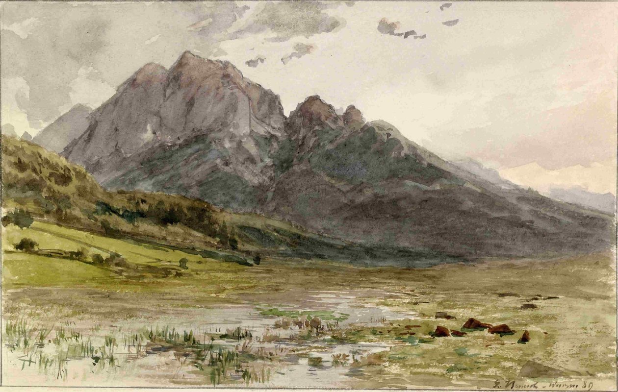 Podkorenska vallei met bergmassief door Ladislav Benesch