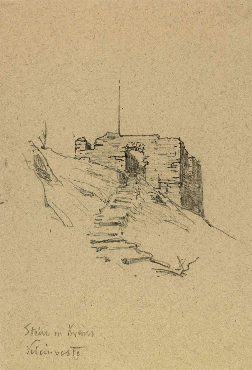 Ruïnes van het oude kasteel in Kamnik door Ladislav Benesch