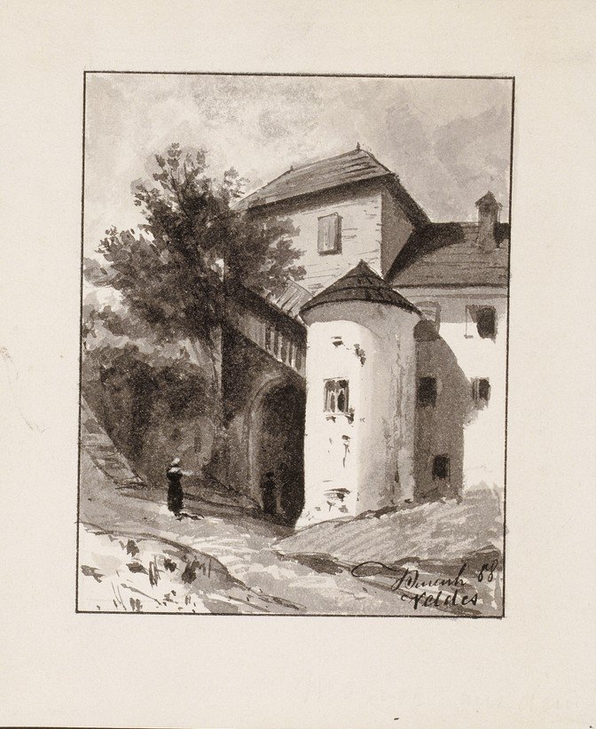 Ingang van het kasteel van Bled door Ladislav Benesch