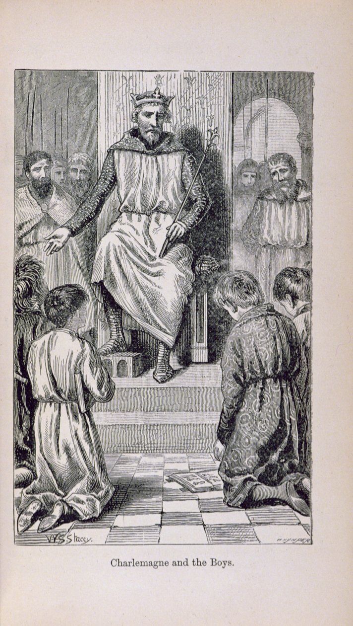Karel de Grote (742-814) en de Jongens, illustratie uit 