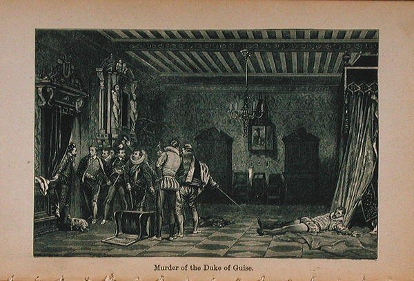Moord op de hertog van Guise (1549-88) illustratie uit Little Arthurs Geschiedenis van Frankrijk: Van de vroegste tijden tot de val van het Tweede Rijk, gepubliceerd 1899 door Lady M. Chalcott
