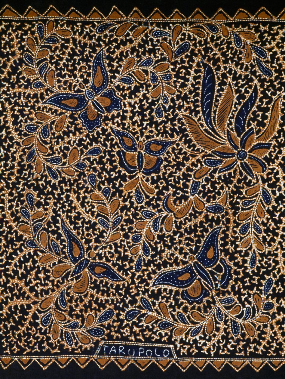 Batik met traditionele vlinder- en bloemversiering, Java, Indonesië (detail) door Amadeo (after) Modigliani