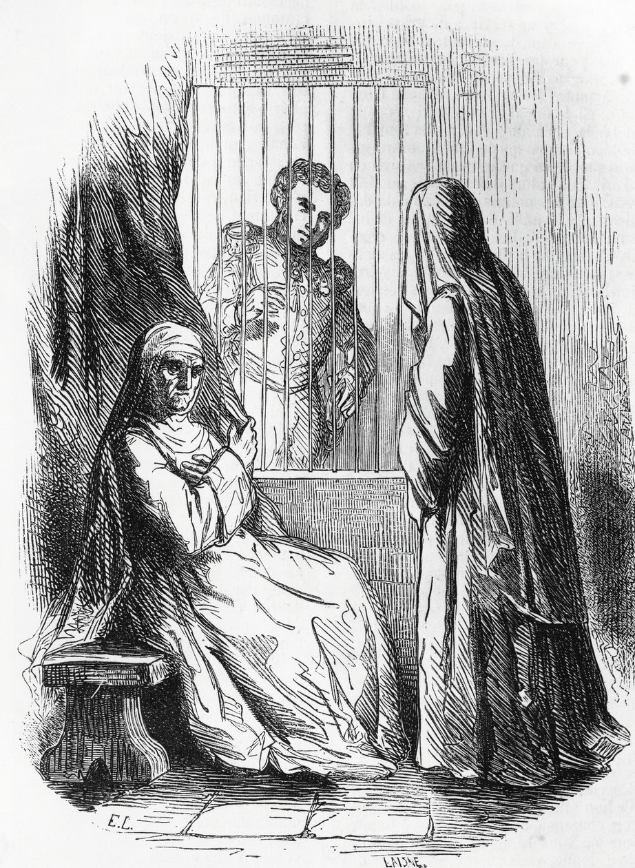 Illustratie voor Hertogin van Langeais, roman van Honoré de Balzac (1799-1850) uit de meerdelige collectie getiteld Human Comedy, gravure door Laisne door Laisne Laisne