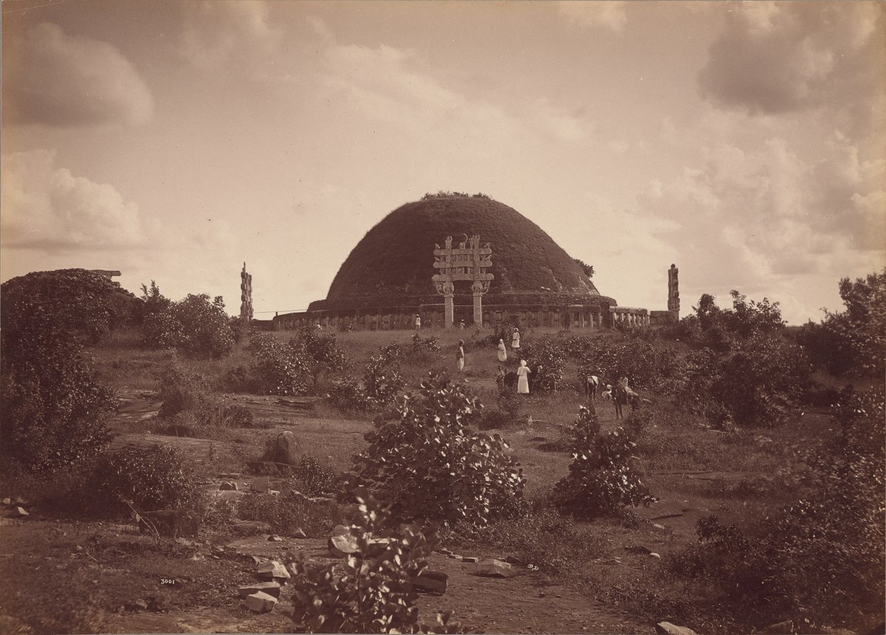 Algemeen zicht op Sanchi Tope vanuit het noorden door Lala Deen Dayal
