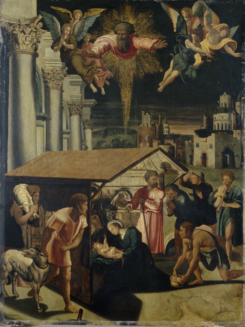 De Aanbidding van de Herders door Lambert Lombard