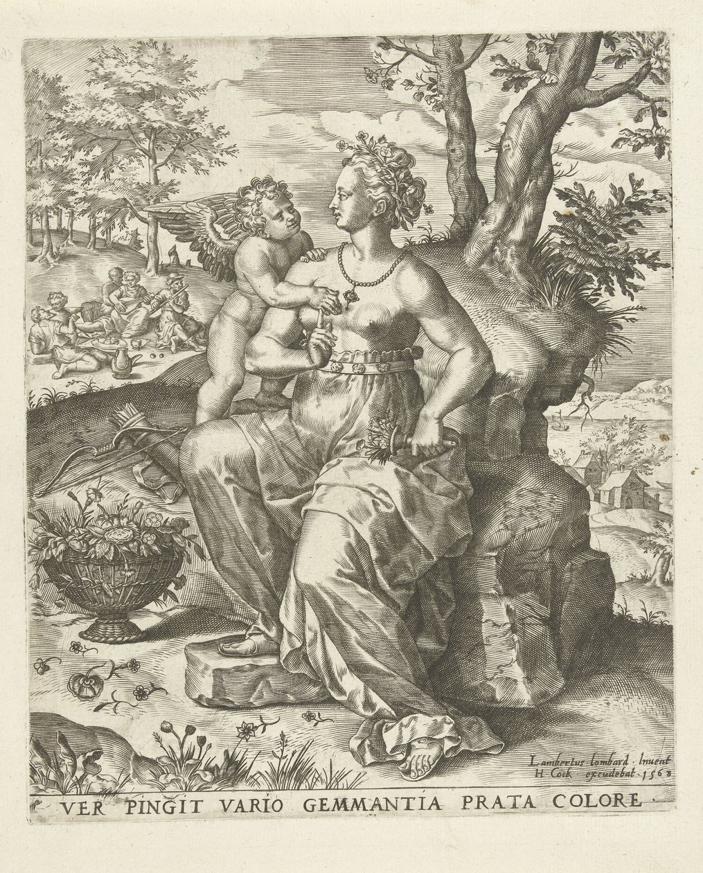 Lente: Venus en Cupido door Lambert Lombard