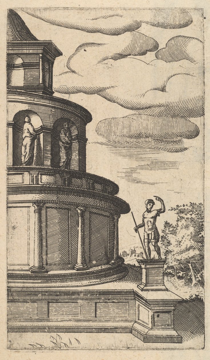Gedeeltelijk uitzicht op een gebouw [Sepulchrum Adriani] uit de serie 