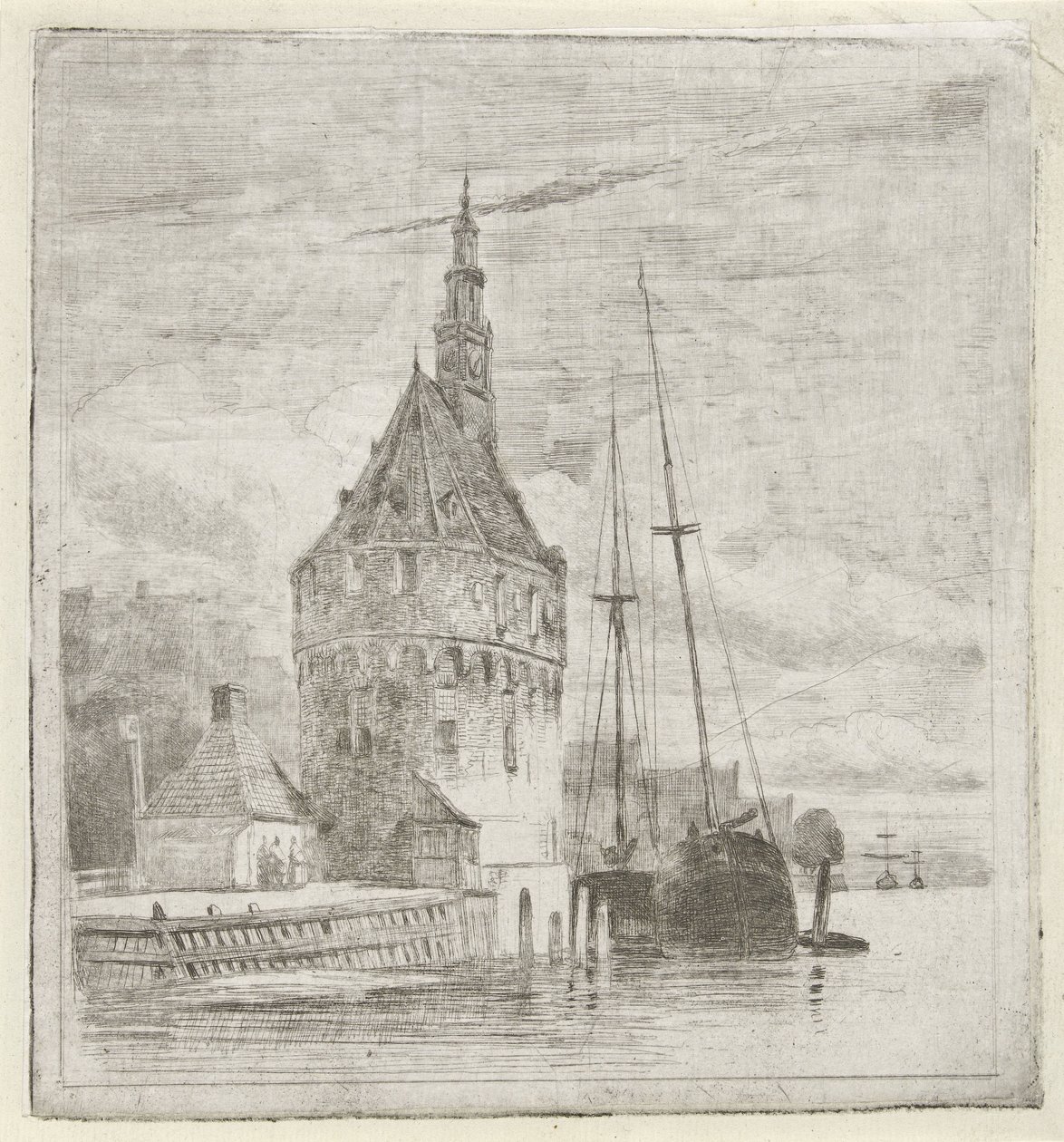 Toren aan het water door Lambertus  Hardenberg