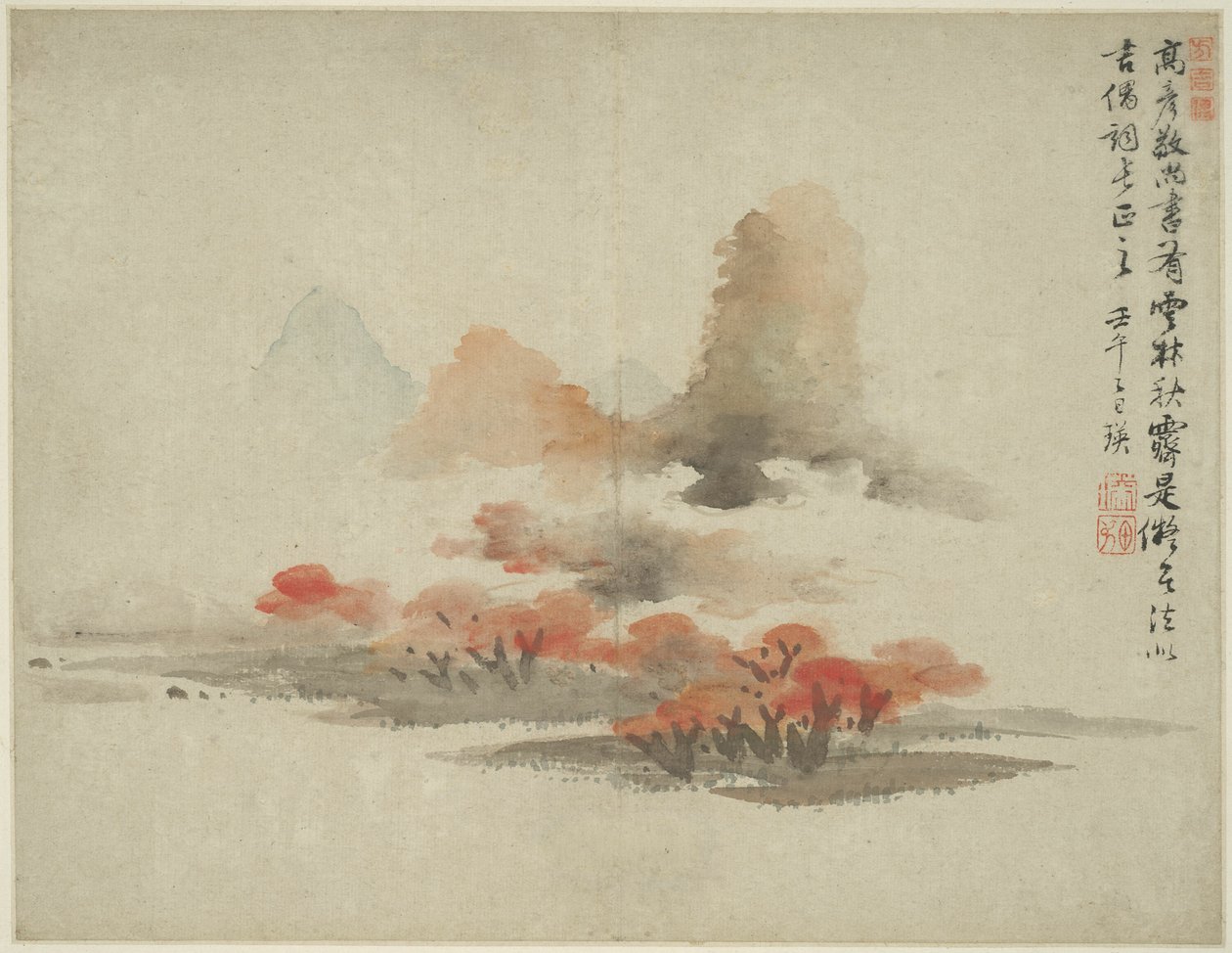 Landschap in de stijl van oude meesters: naar Gao Kegong (1248-1310) door Lan Ying
