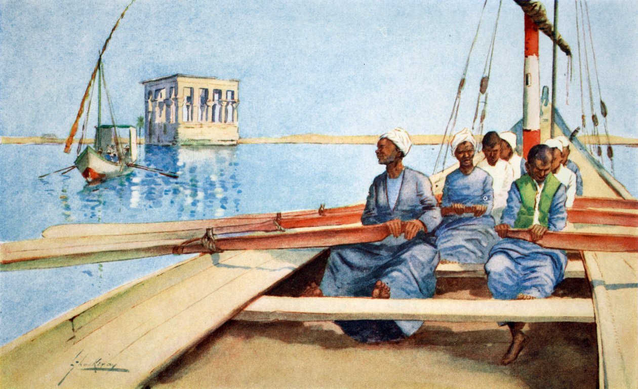Naar Philae in een felucca, uit 