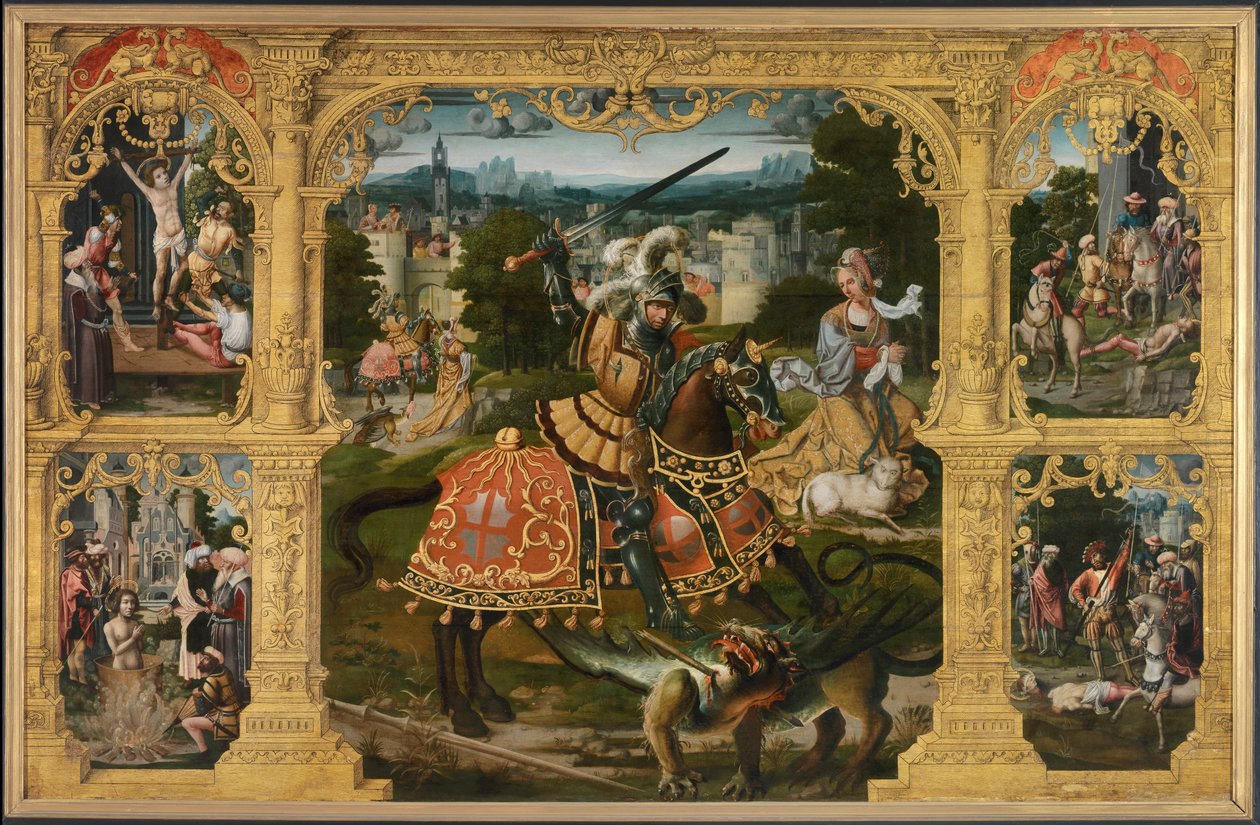 Legende van St. George door Lancelot (school of) Blondeel
