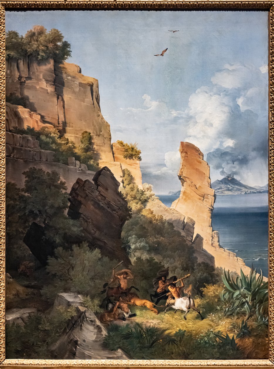 Landschap met jacht op centauren door Lancelot Théodore Turpin de Crissé de Crissé