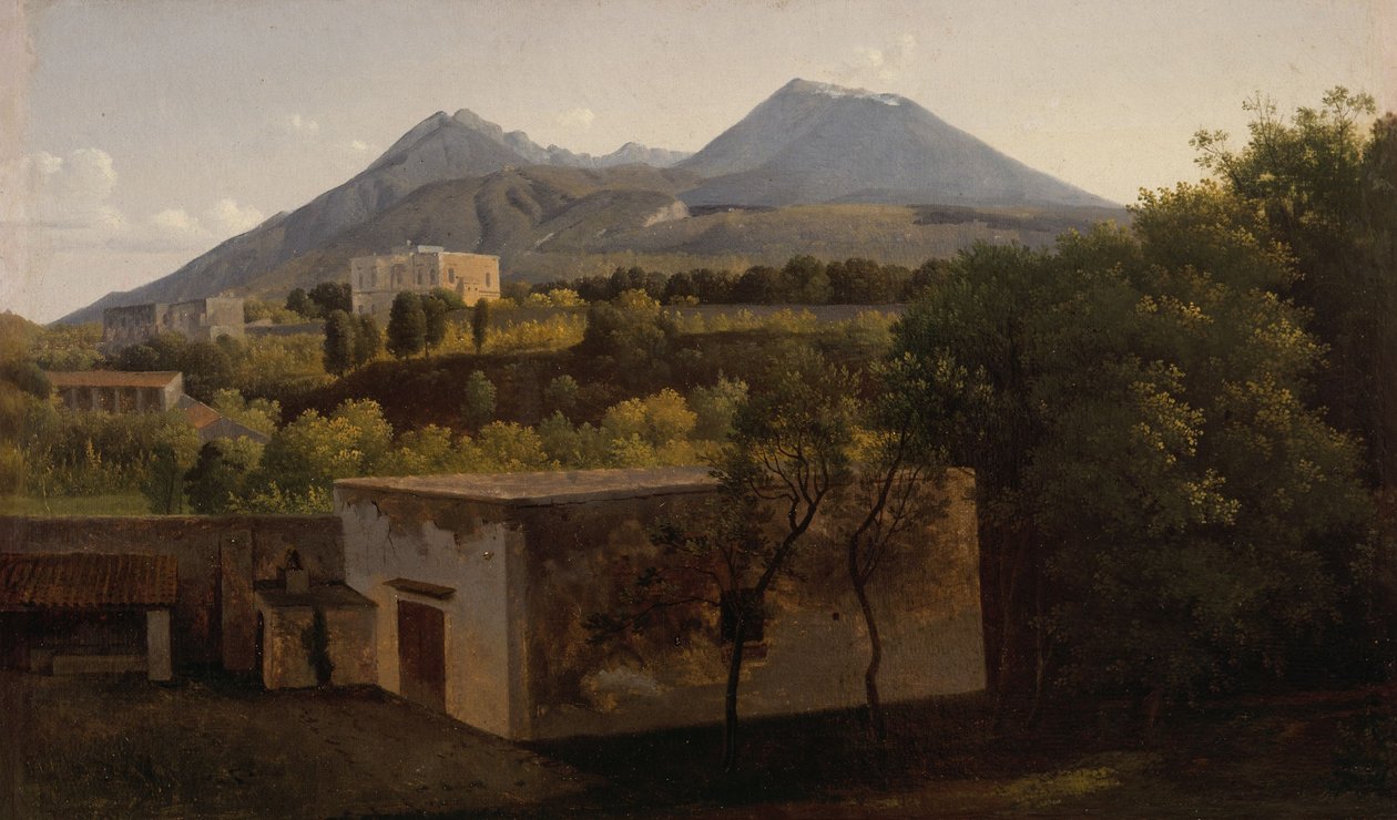 Gezicht op de Vesuvius vanuit Portici, ca. 1824 (olieverf op doek) door Lancelot Theodore Turpin de Crisse