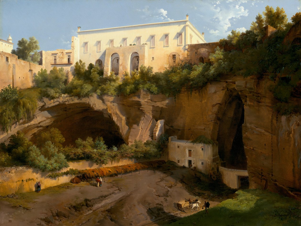 Uitzicht op een villa, Pizzofalcone, Napels, ca. 1819 door Lancelot Théodore Turpin de Crissé de Crissé