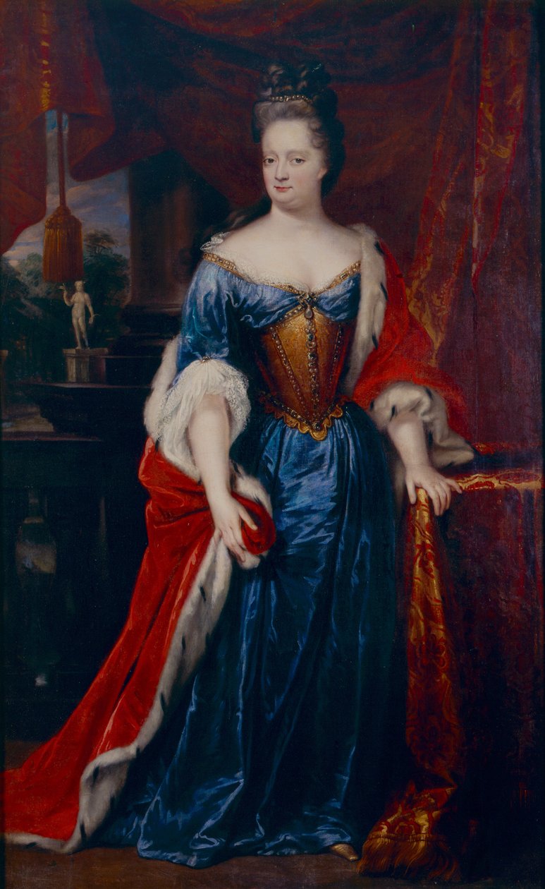Portrait of Princess Henriëtte Amalia of Anhalt-Dessau, Princess of Nassau-Dietz (1666 - 1726) door Lancelot Volders
