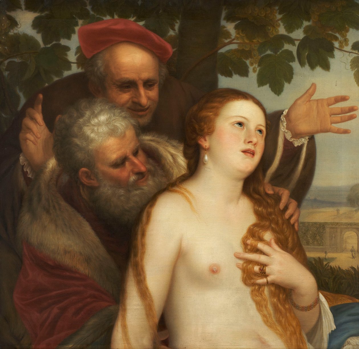 Kopie van Titiaans Suzanne in haar bad door Lars Hansen