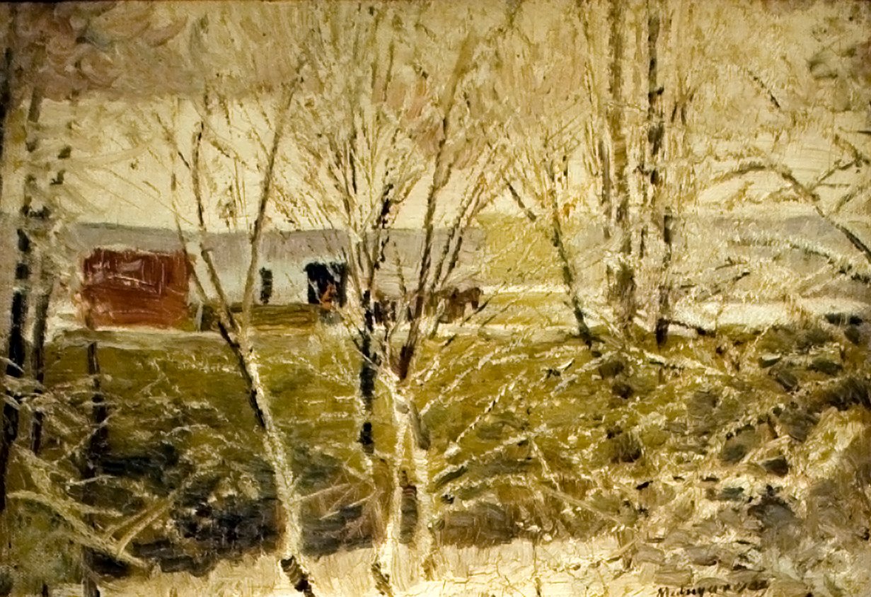 Eerste sneeuw door Laszlo Mednyanszky