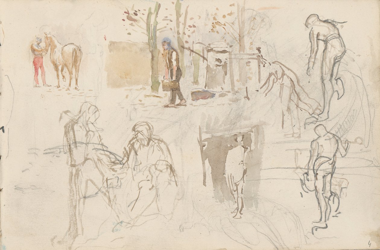 Studie van figuren door Laszlo Mednyanszky