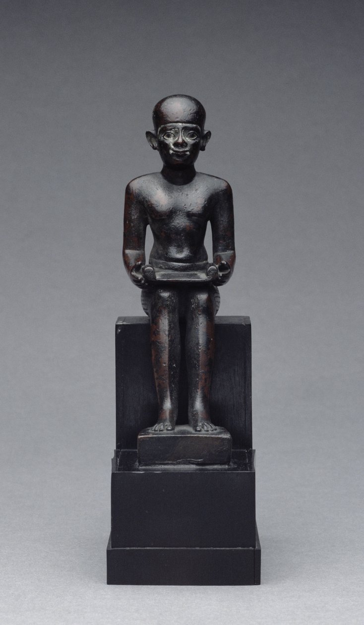 Beeld van Imhotep (ca. 2635-2595 v.Chr.) Late Periode (brons) door Late Period Egyptian