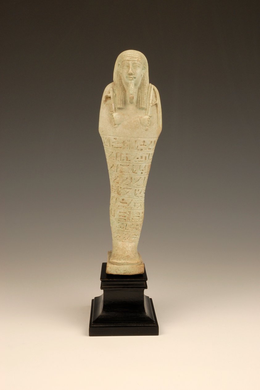 Shabti van Imhotep, 380-342 v.Chr. (faience & groene glazuur) door Late Period Egyptian