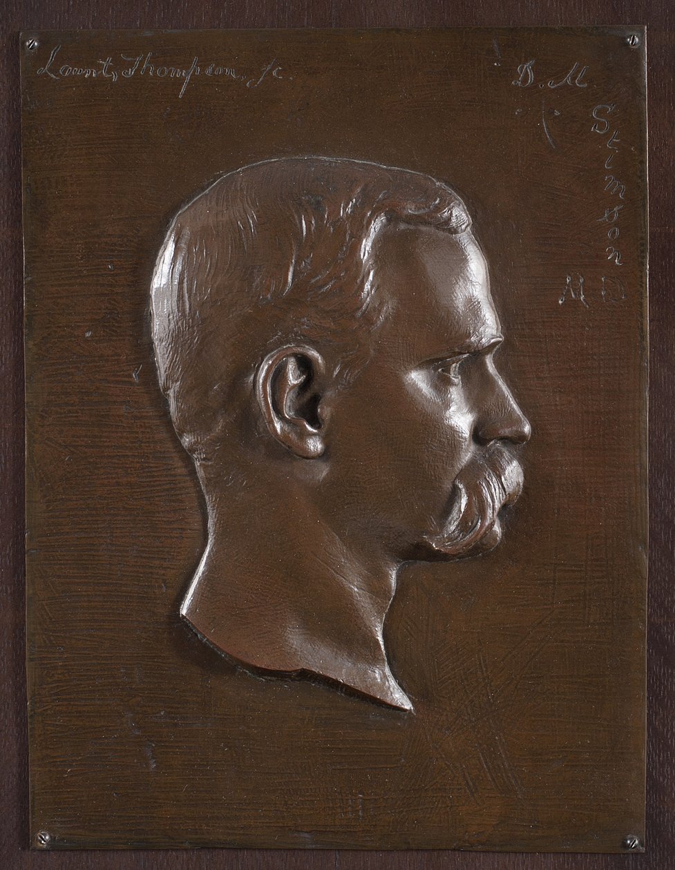 Portretreliëf van Dr. Stimson, c.1880 door Launt Thompson