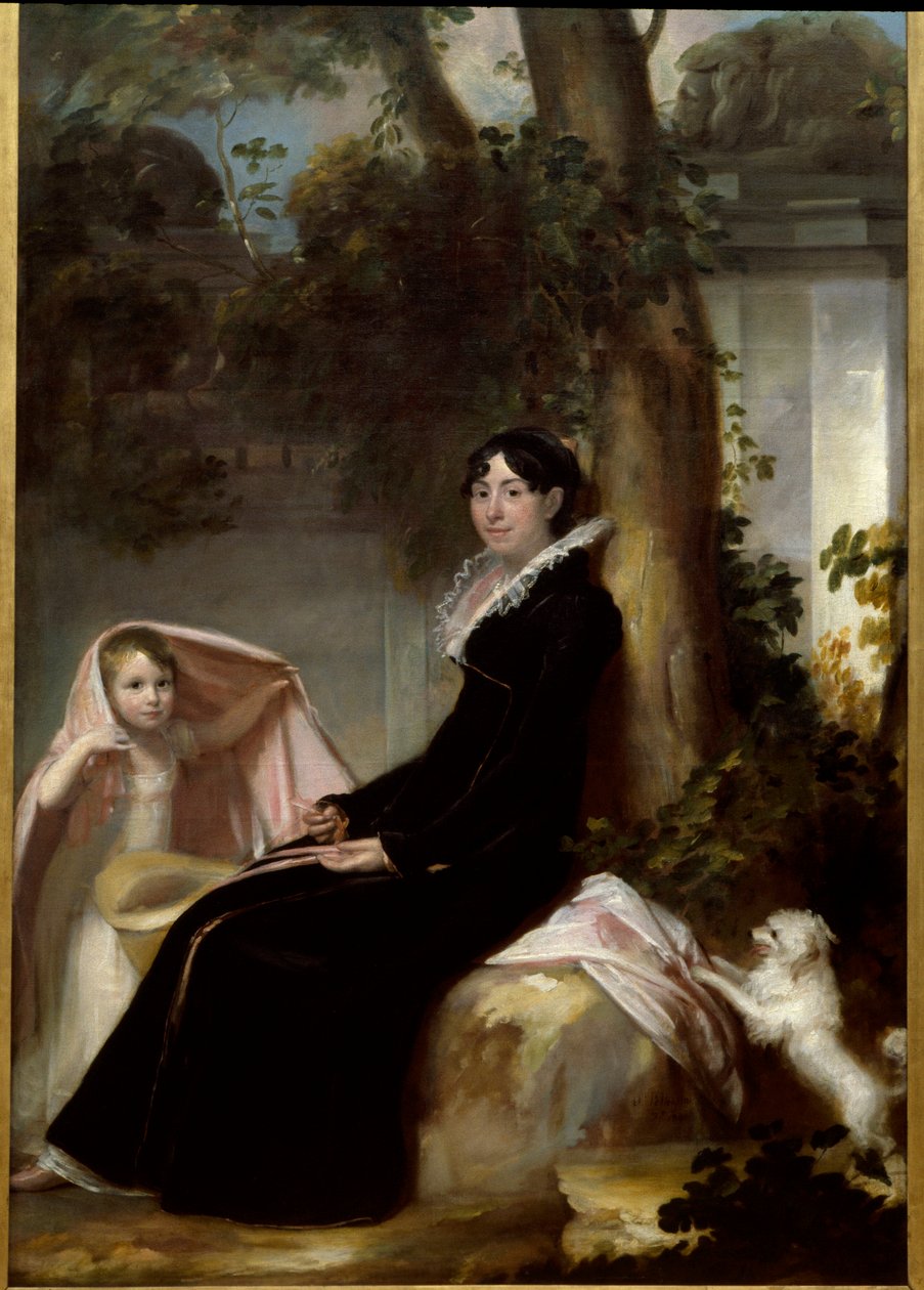 Portret van Madame Junot, hertogin van Abrantes, met haar dochter Valentine door Laure Junot Abrantes