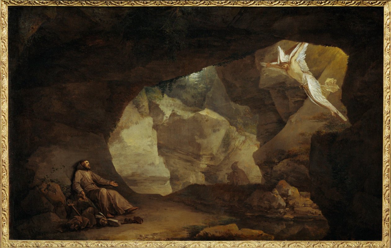 Paysage avec Saint Francois - Landschap met Sint Franciscus ... door Laurent de (workshop of) La Hyre
