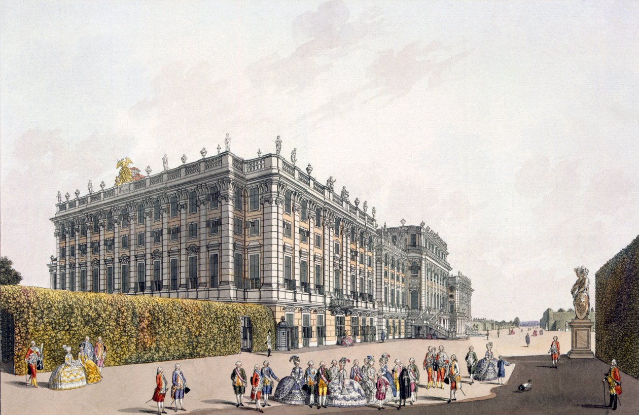Uitzicht op het Paleis van Schoenbrunn, Wenen, 1792 door Laurenz Janscha