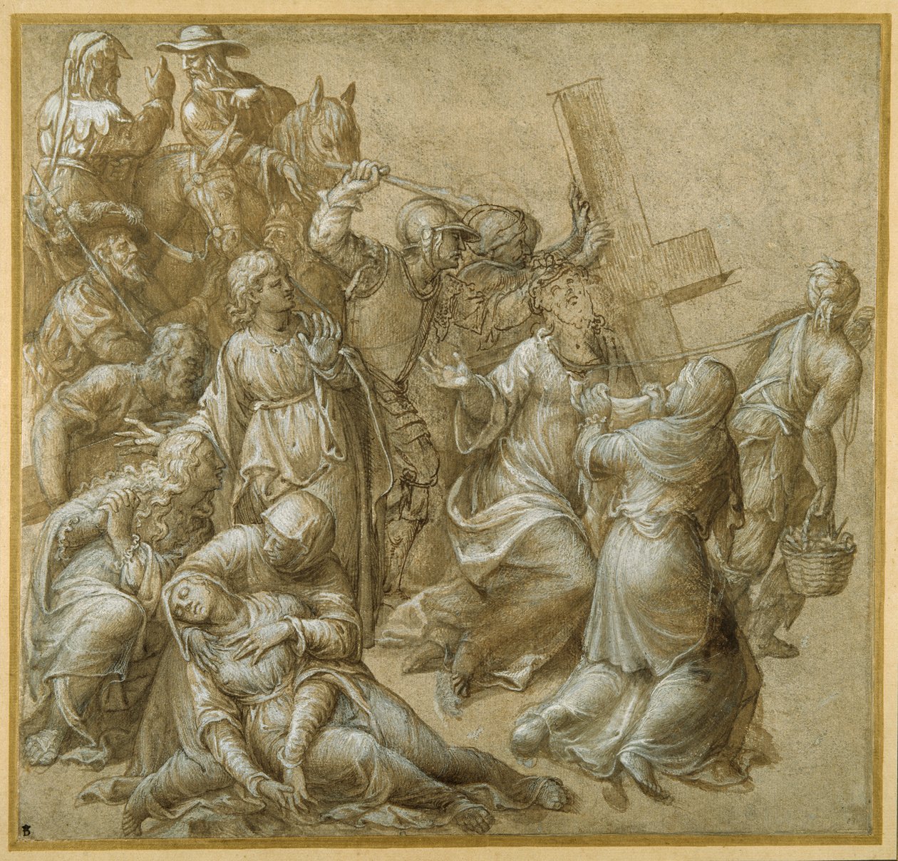 Christus draagt zijn kruis en ontmoet Sint Veronica door Lavinia (attr. to) Fontana