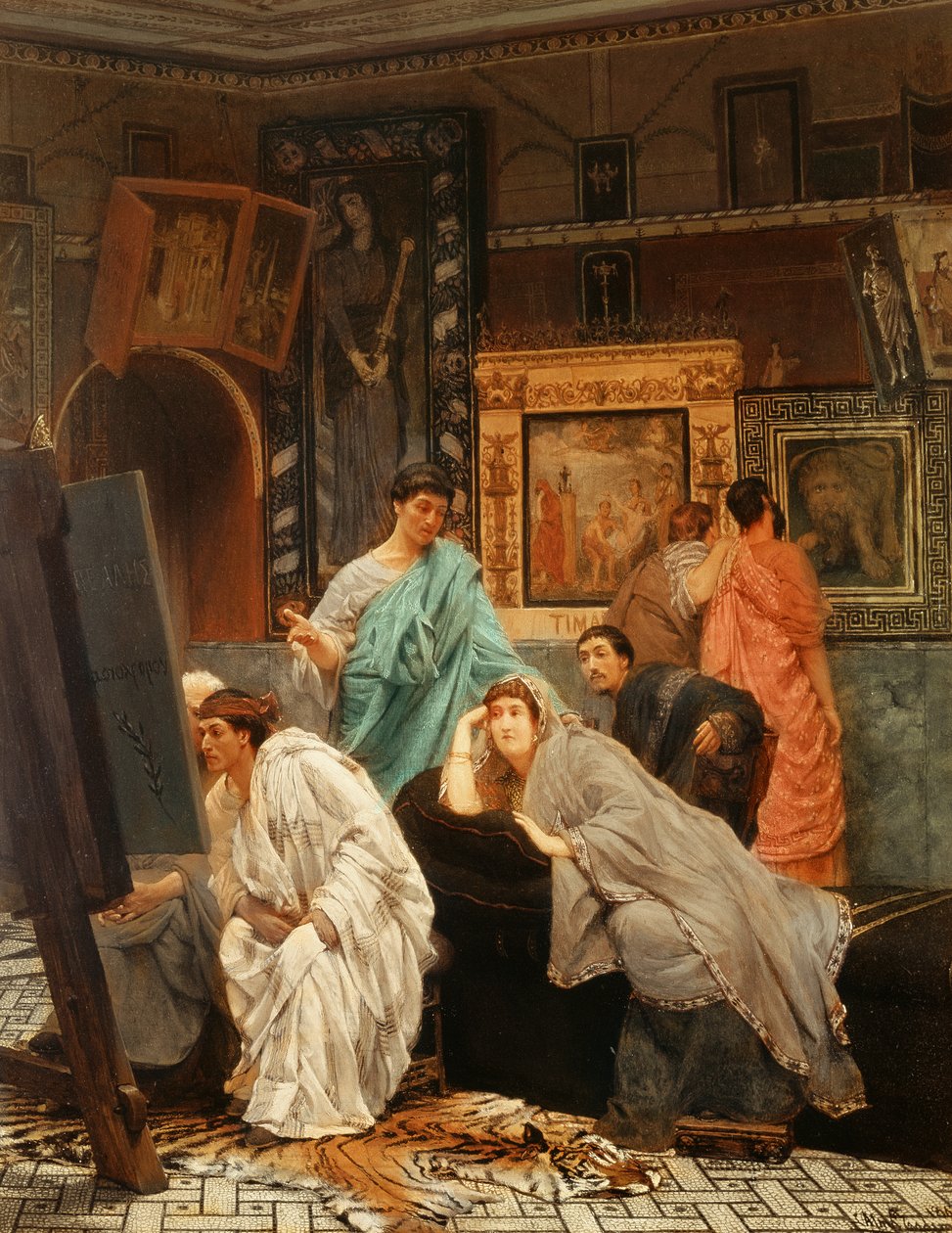 Een verzamelaar van schilderijen ten tijde van Augustus, 1867 door Lawrence Alma Tadema